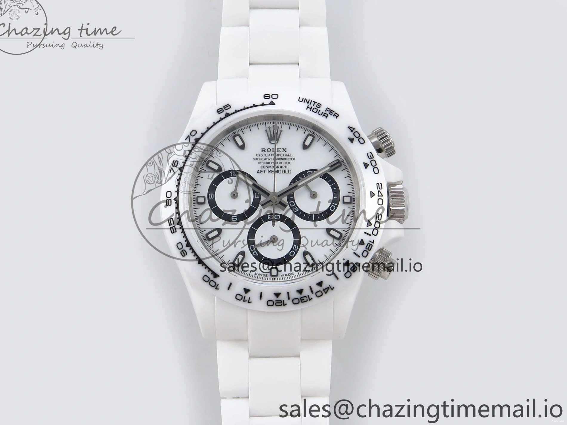 MiroTime 0202 Daytona AET White Ceramic Case and Bracelet Black Dial N6F Best Edition SA Seasonal 1195